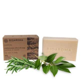 savon shampoing naturel bio à l'huile d'olive, romarin et laurier
